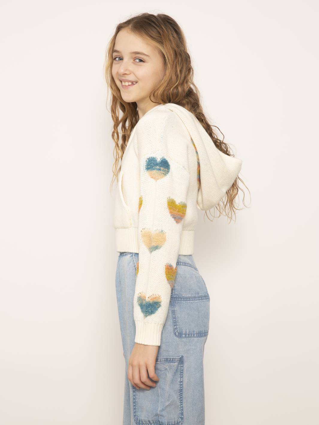 Janna Textured Hearts Hoodie