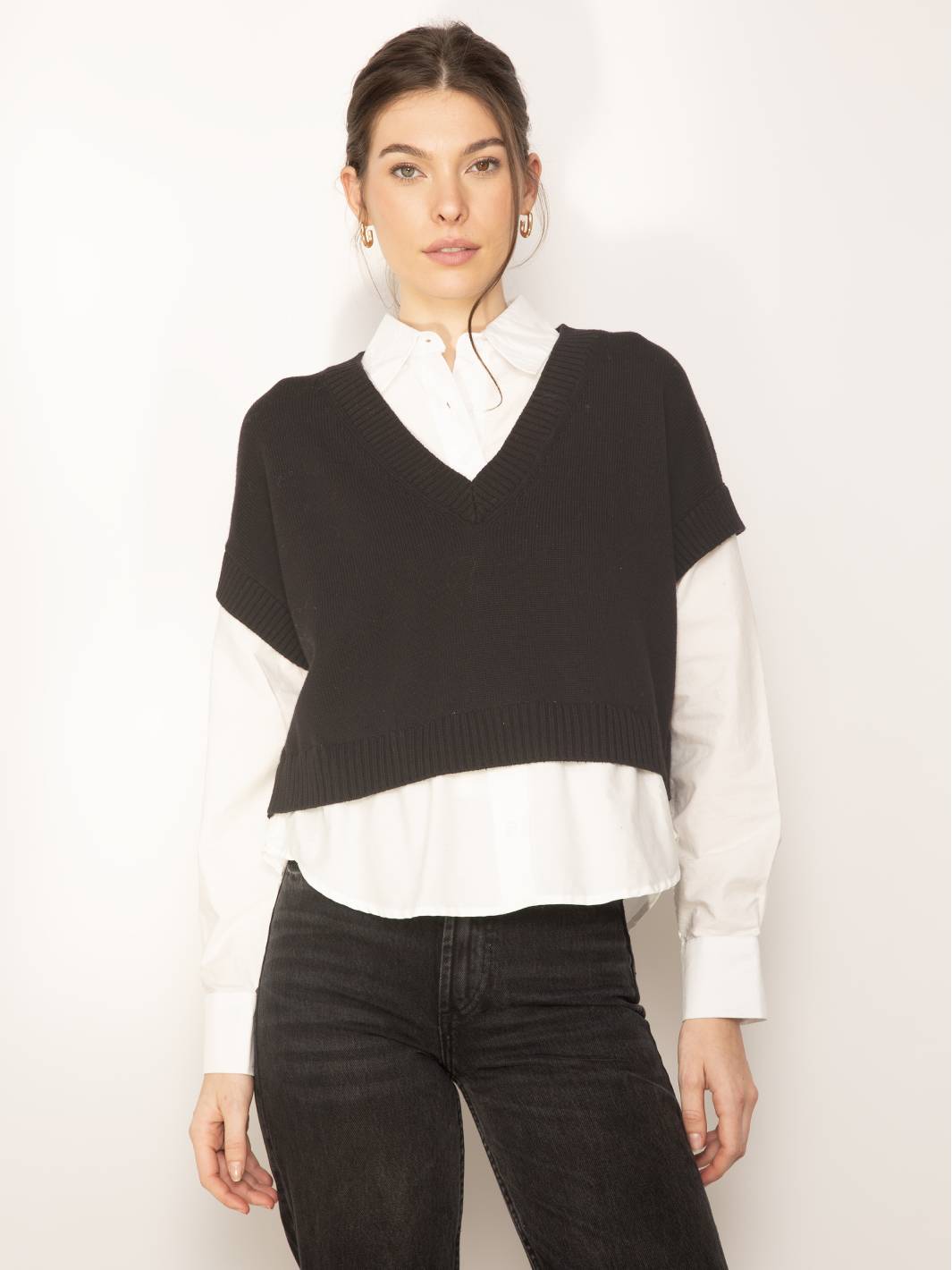 Tessa Crop Vneck Twofer