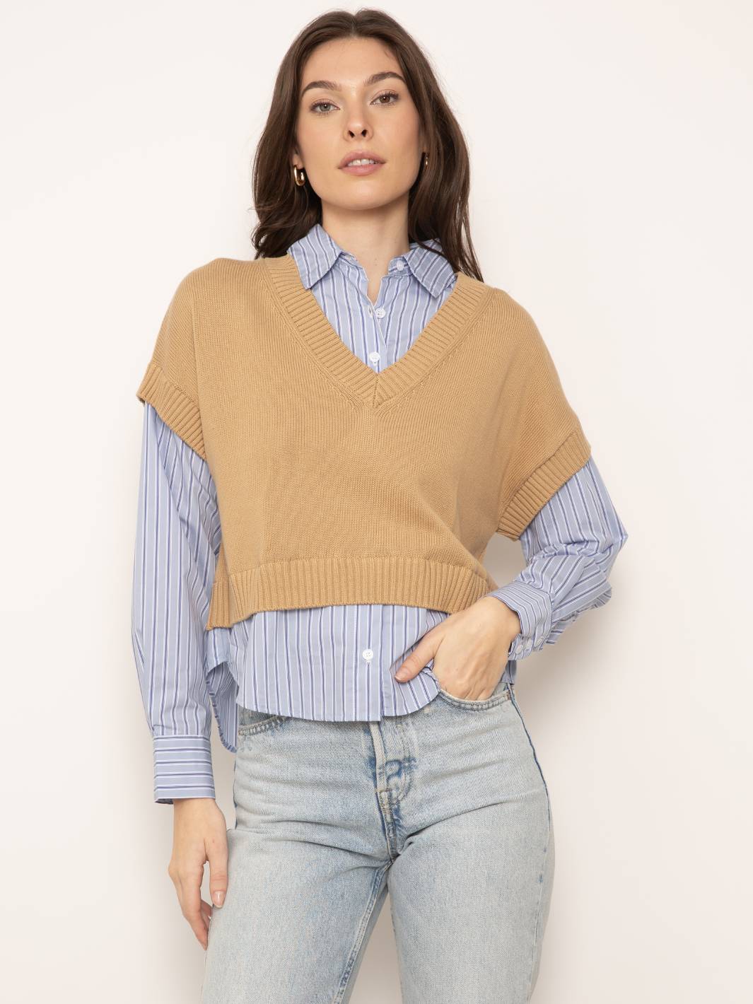 Tessa Crop Vneck Twofer