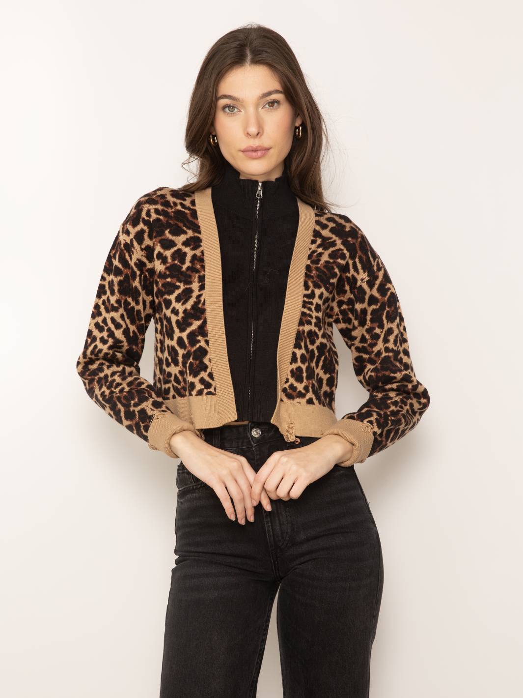 Nova Distressed Leopard Cardigan