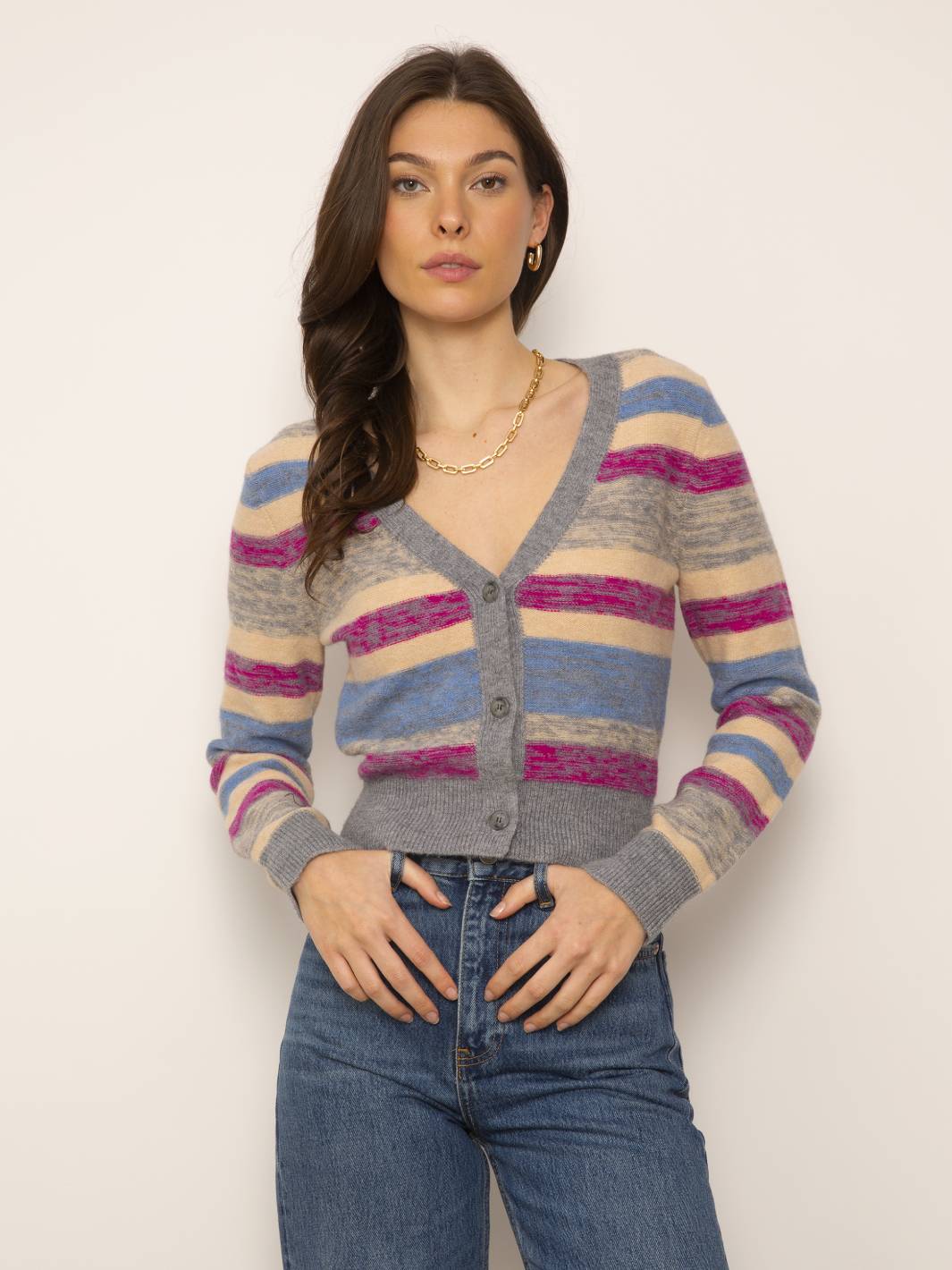 Ezra Ombre Cropped Cardigan