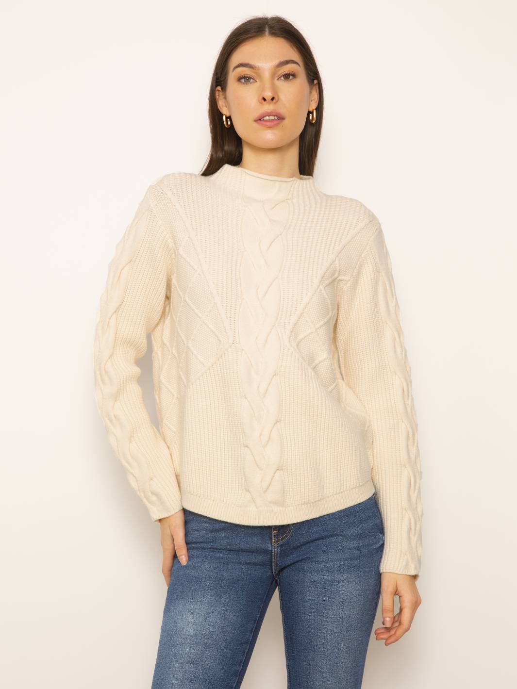 Palma Cable Turtleneck Sweater