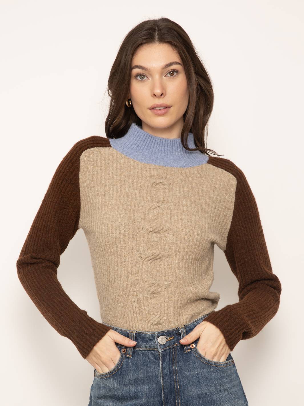 Deacon Tuck Neck Cable Sweater