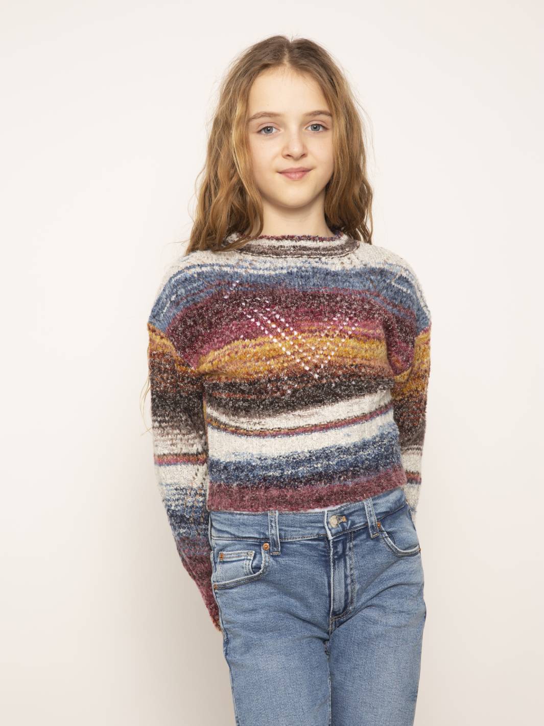 Josie Pointelle Drop Shoulder Sweater