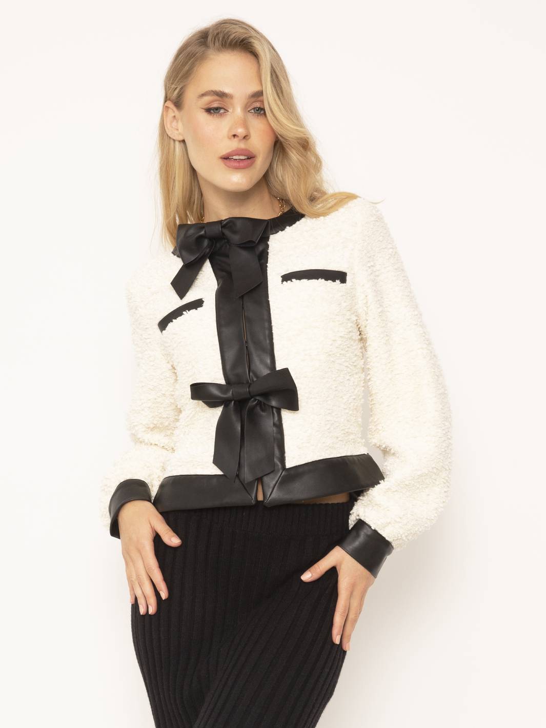 Arden Boucle Bow Jacket