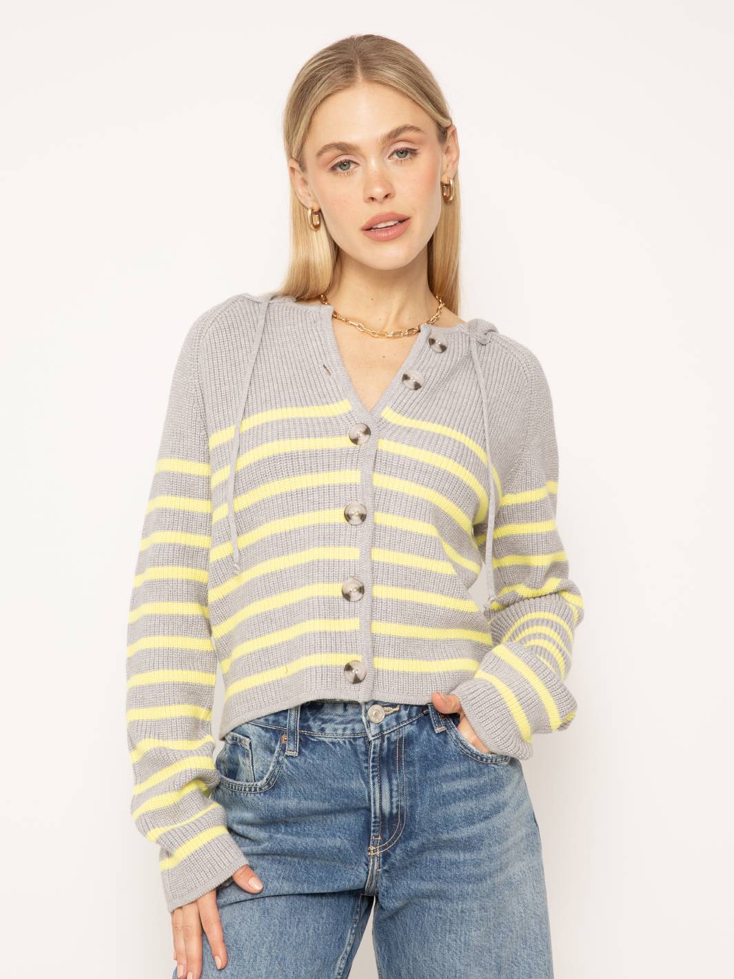 Maple  Striped Dickey Sweater Jacket