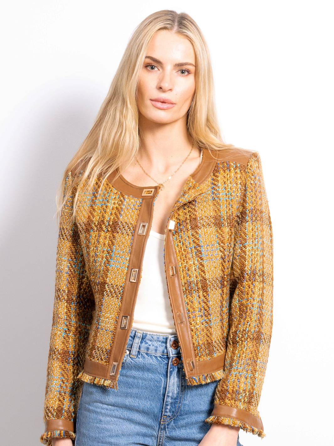 Georgia Tweed Vegan Accent Jacket