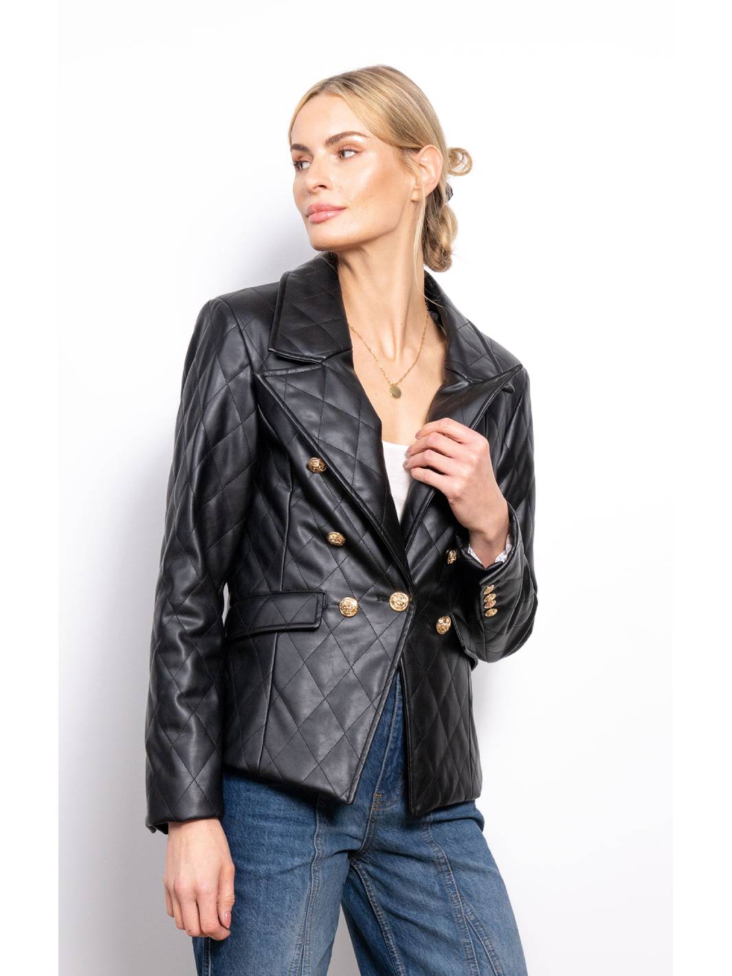 Wednesday Quilted Vegan Blazer