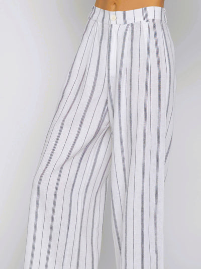 August Stripe Linen Pants