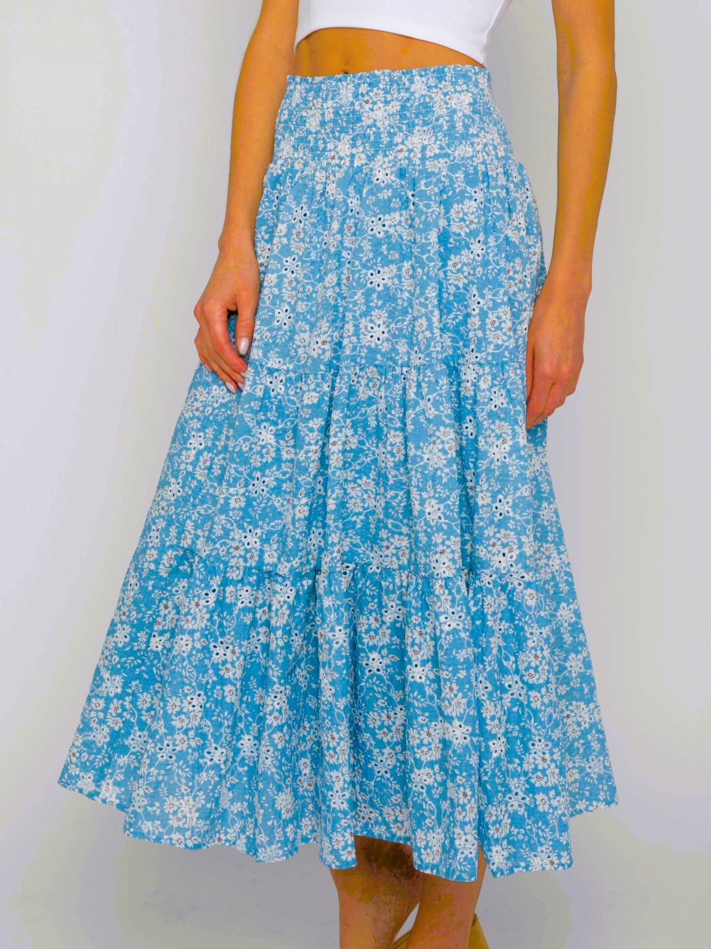 Celeste Eyelet Panel Skirt