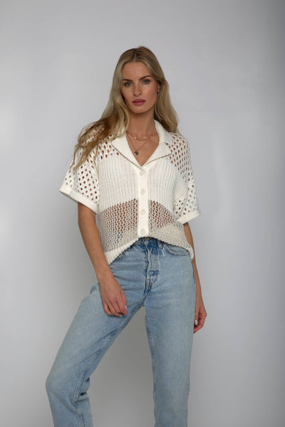 Britt Open Stitch Button Up