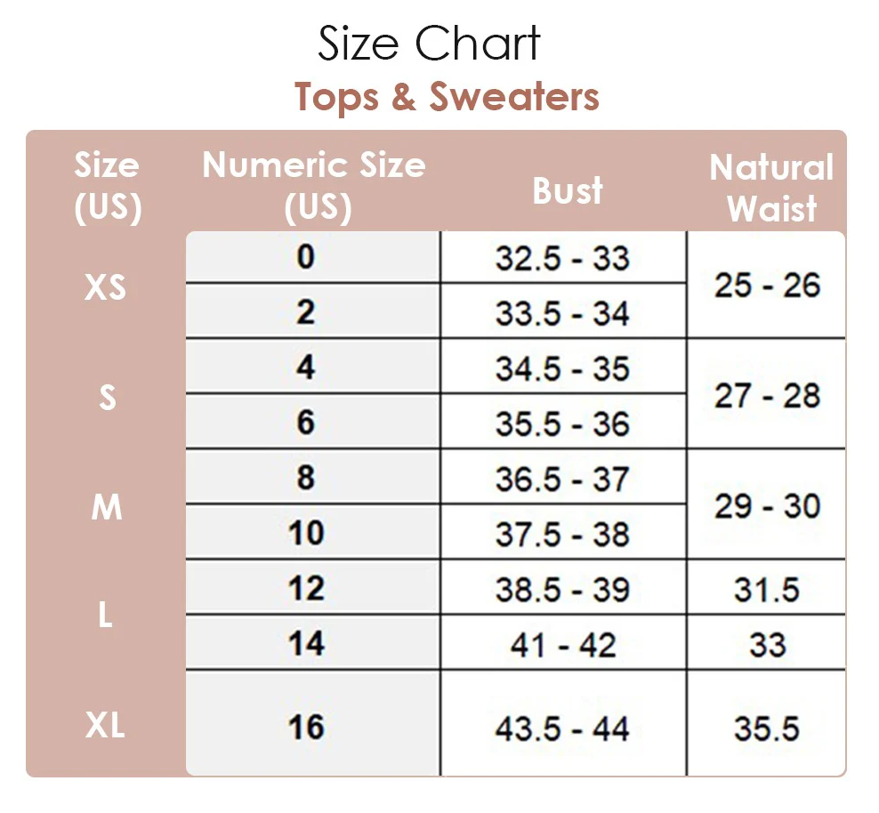Size chart
