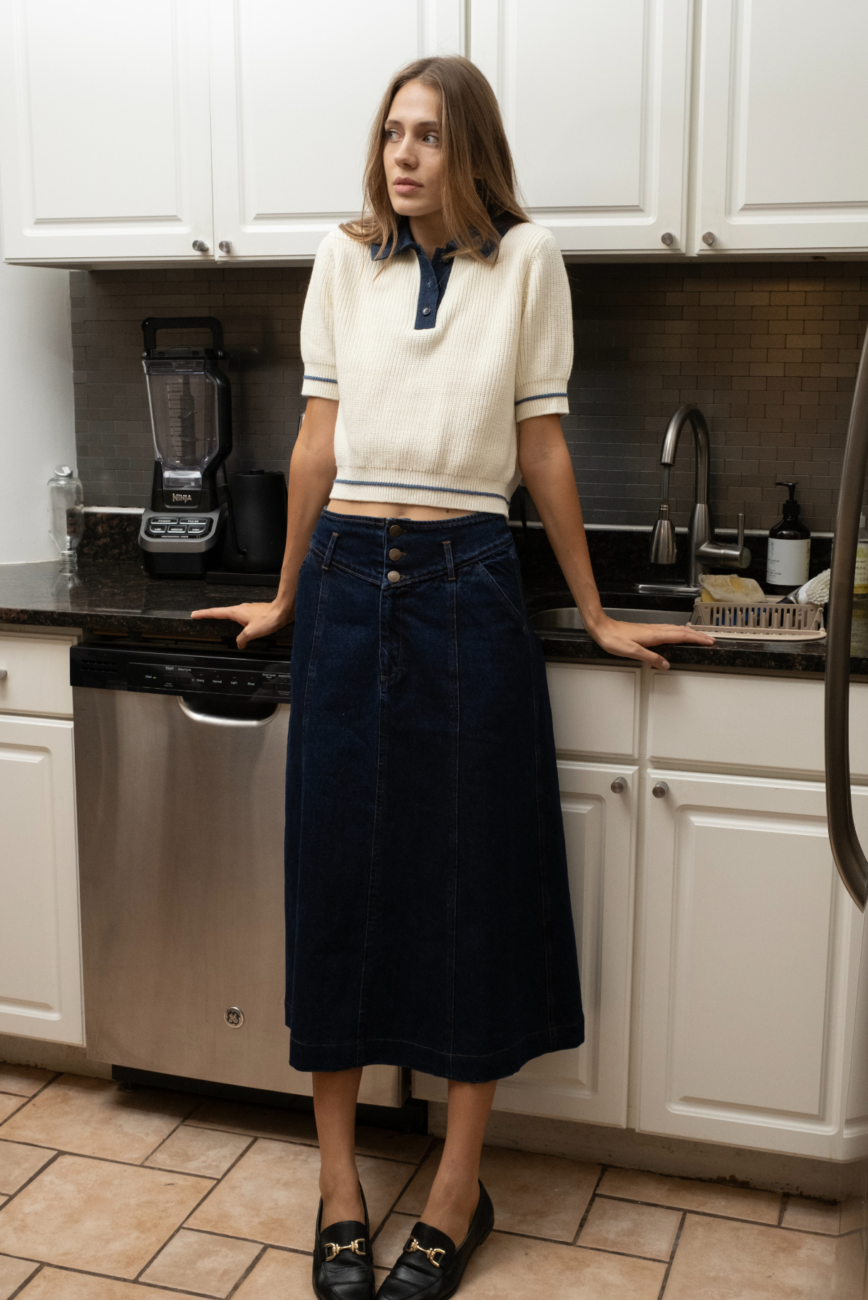 Eden Short Sleeve Denim Collared Polo