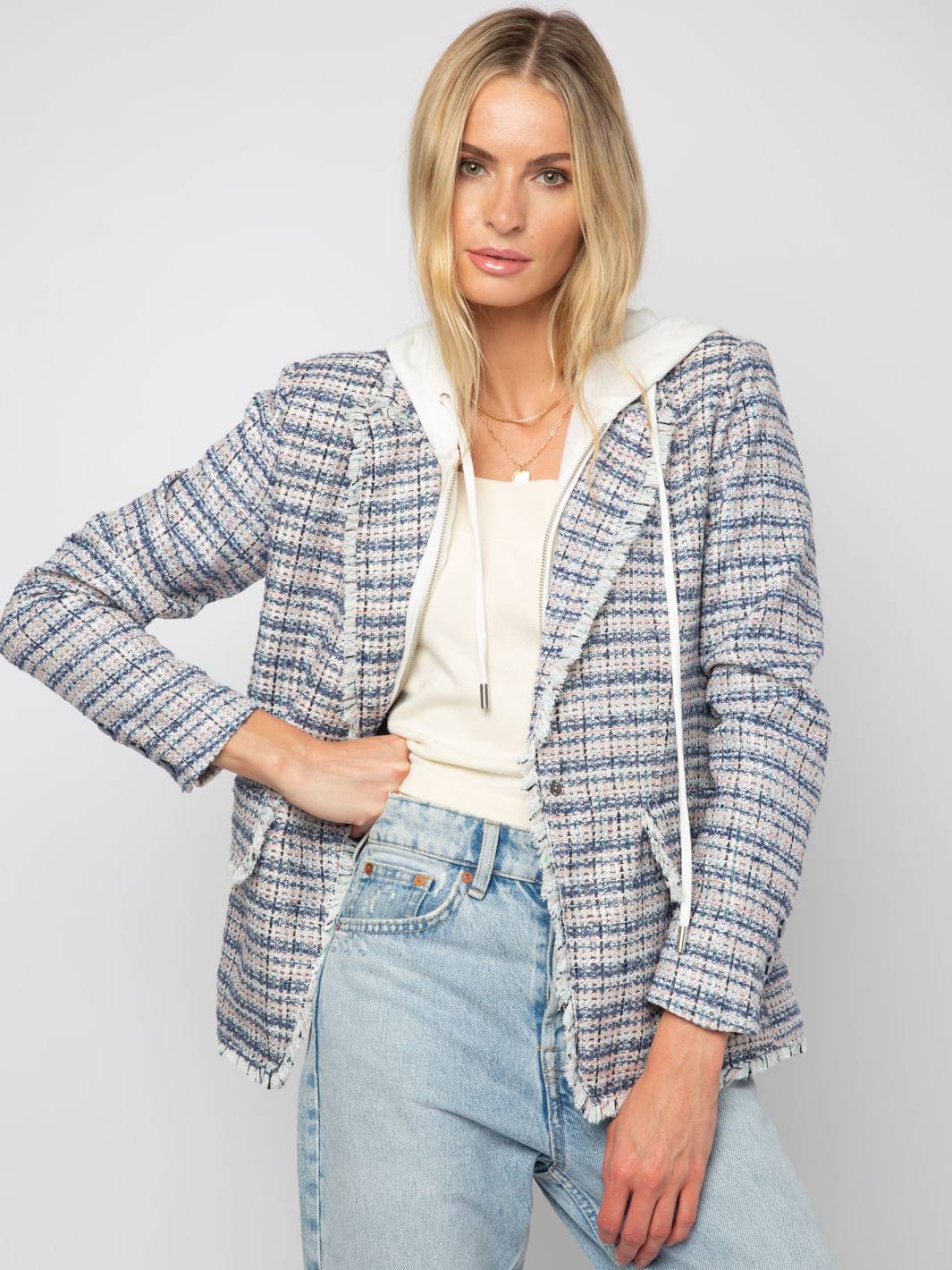 Veronica Plaid Dickie Tweed Blazer